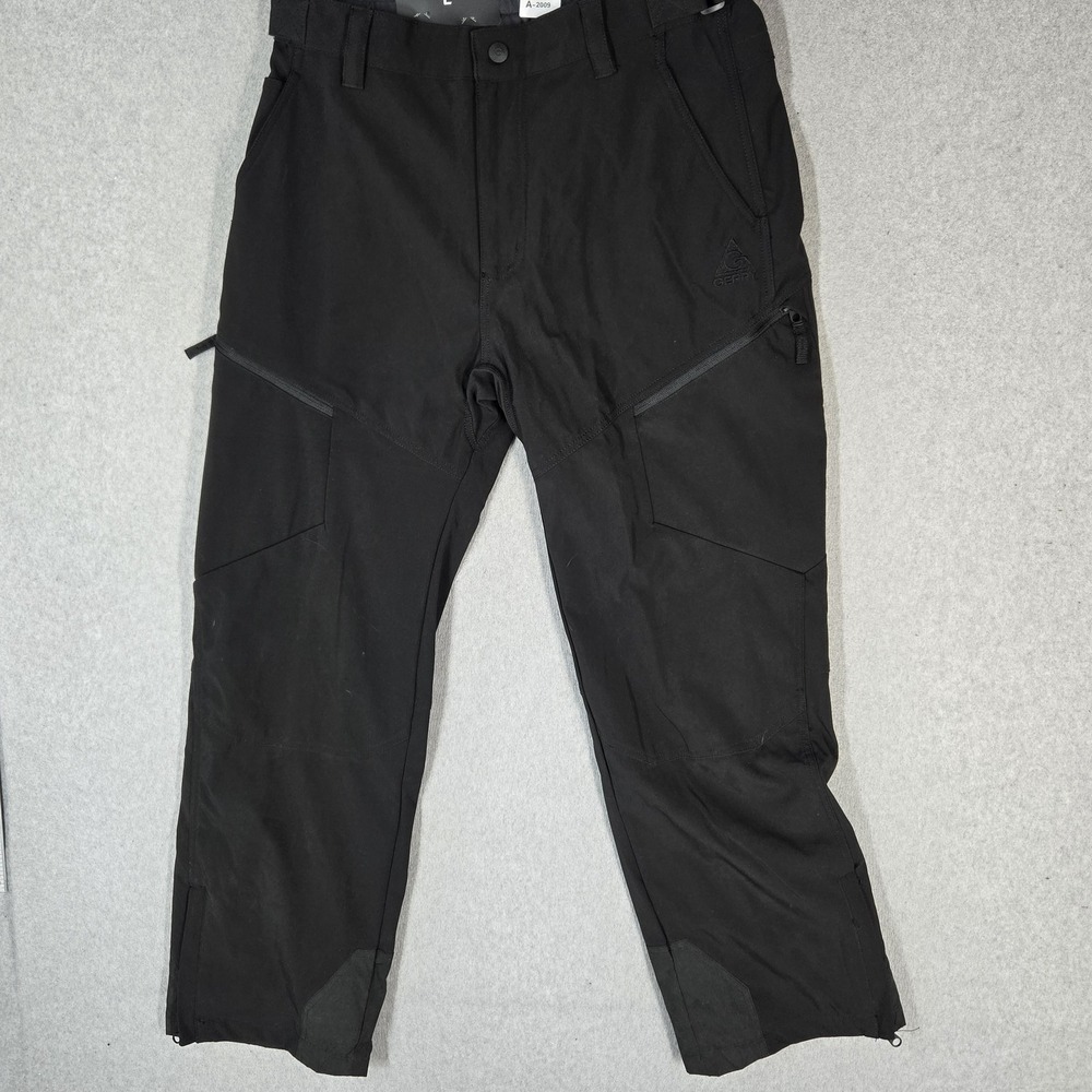 Gerry Men Pants L Black Cargo Pockets Snow Fleece Lined Outdoor 30" Inseam NWT